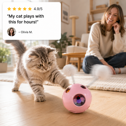 Interactive Wand Teaser for Cats Play Sparks Hunting