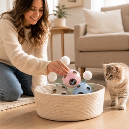 Interactive Wand Teaser for Cats Play Sparks Hunting