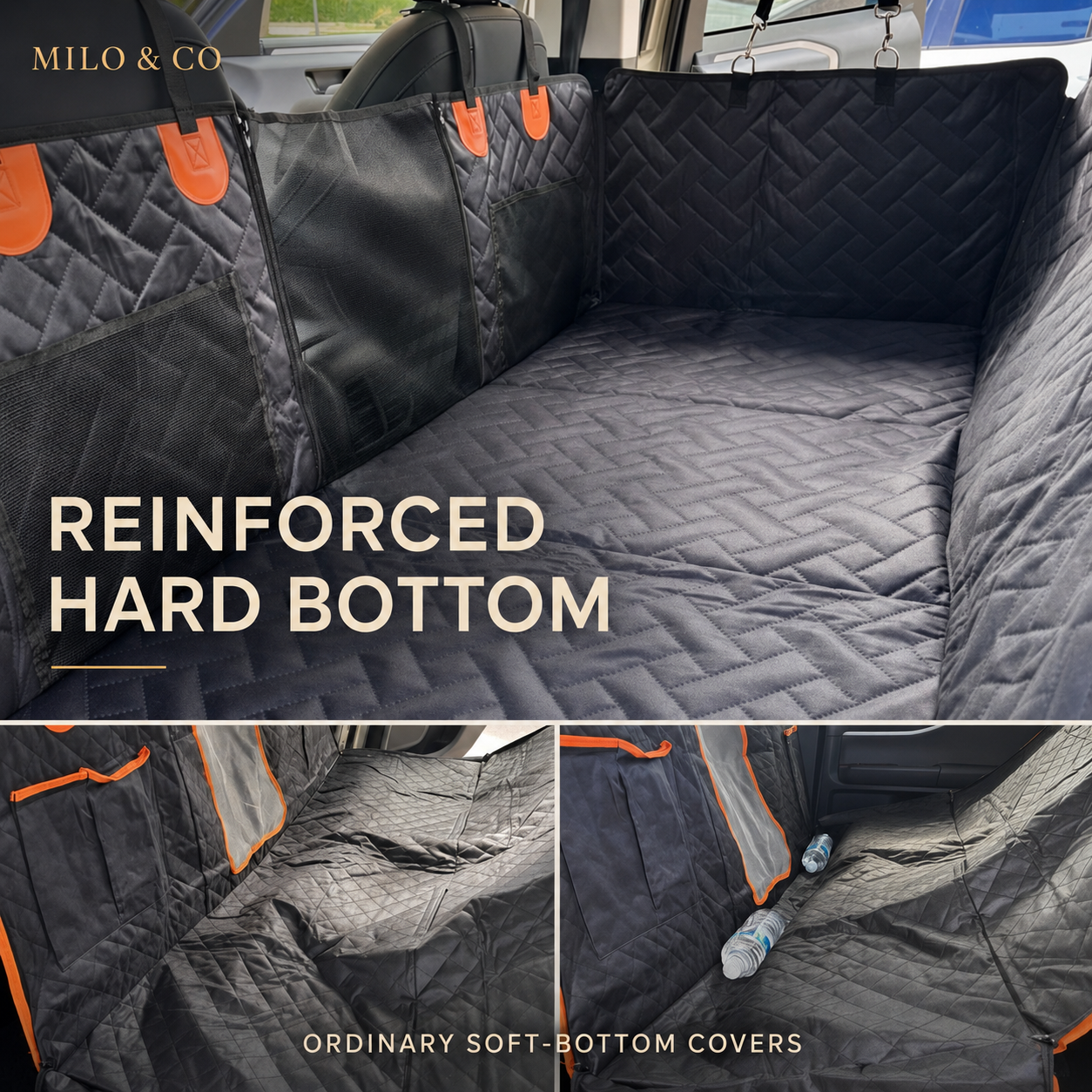 Hard Bottom Dog Car Seat Cover & Back Seat Extender
