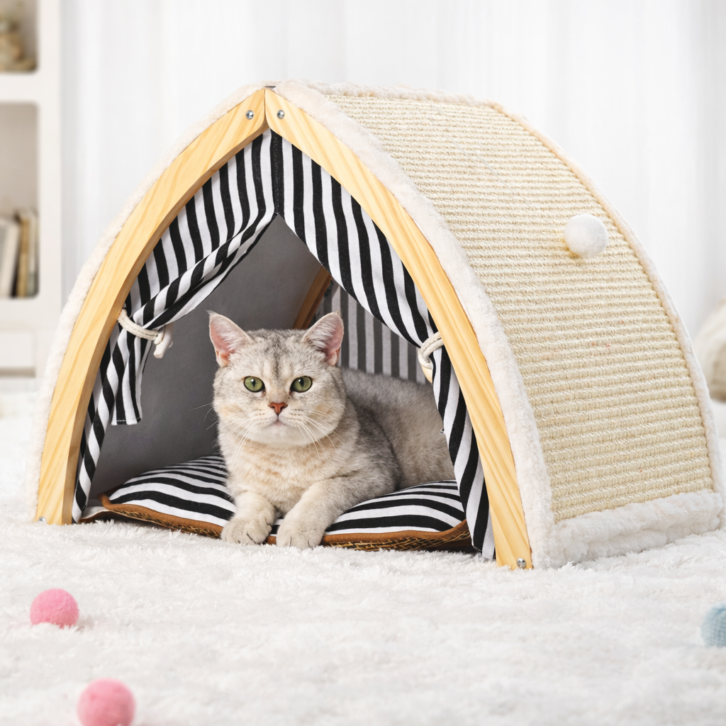 Cozy Scratching Post for Cats Hideaway Rest Play