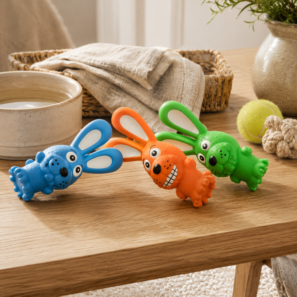 Dental Care Tool for Dogs Natural Latex Squeaky
