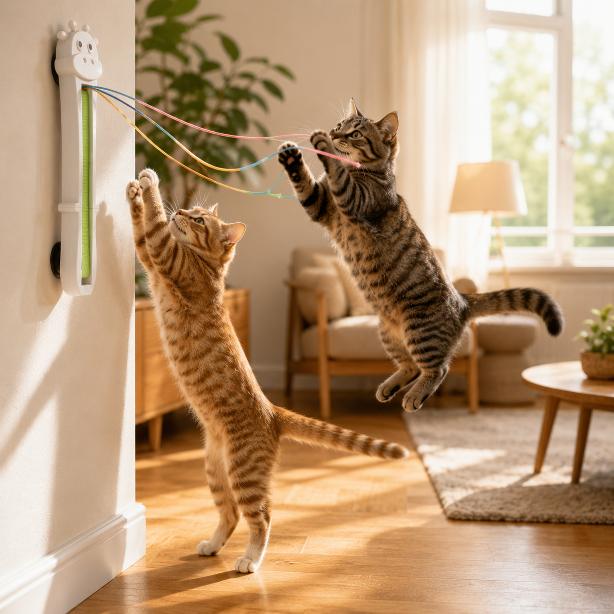 Wall Mounted Wand Teaser for Cats Automatic Hunting