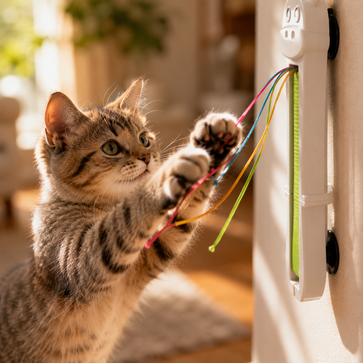Wall Mounted Wand Teaser for Cats Automatic Hunting