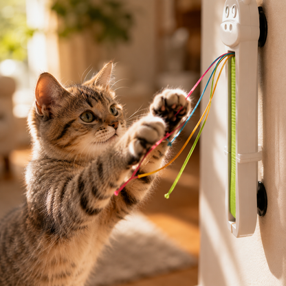 Wall Mounted Wand Teaser for Cats Automatic Hunting