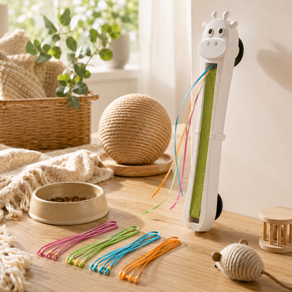 Wall Mounted Wand Teaser for Cats Automatic Hunting