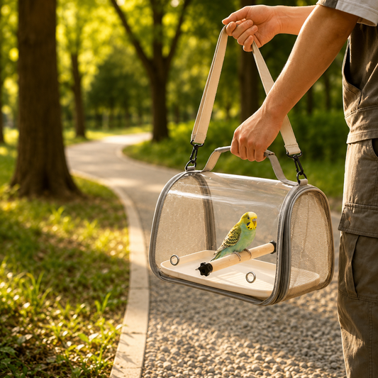 Mesh Carrier Bag for Pets Travel Small Birds