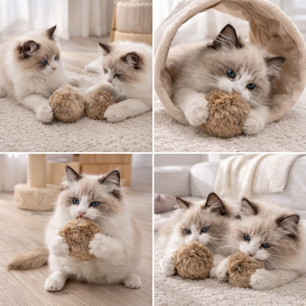 Pure Interactive Plush Ball Toy for Cats Sensory