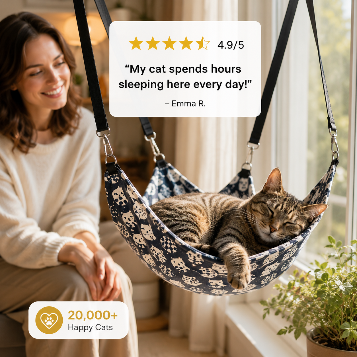 Hammock for Cats Window Seat Encourages Premium Everyday