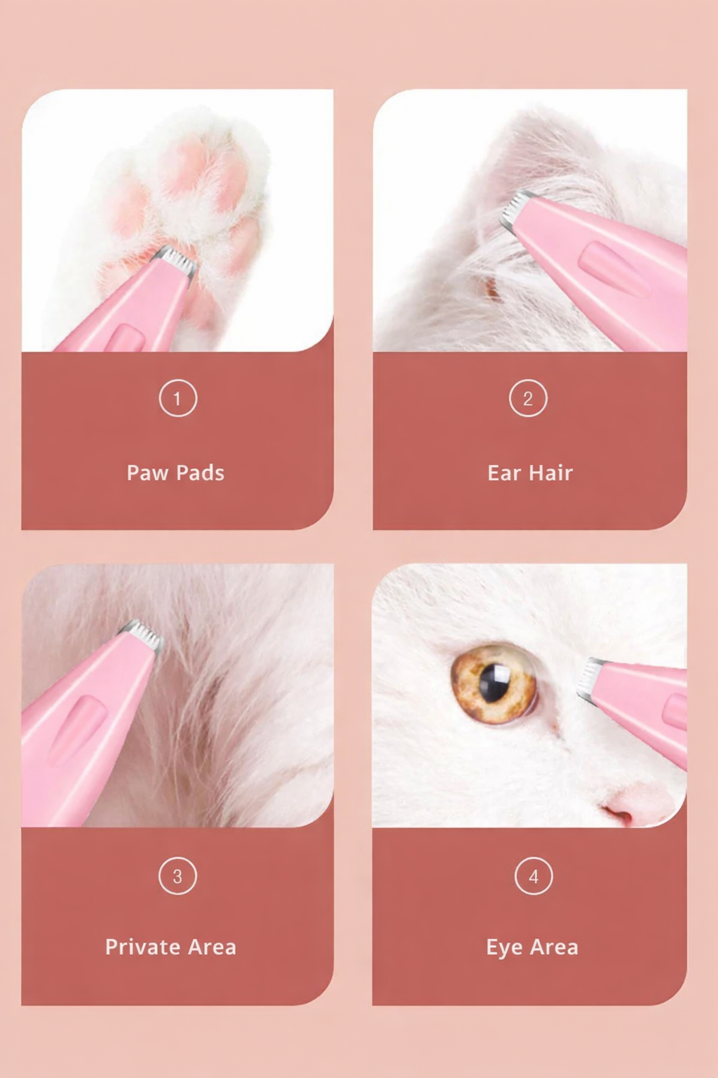 Quiet Precision Ceramic Hair Trimmer for Cats & Dogs