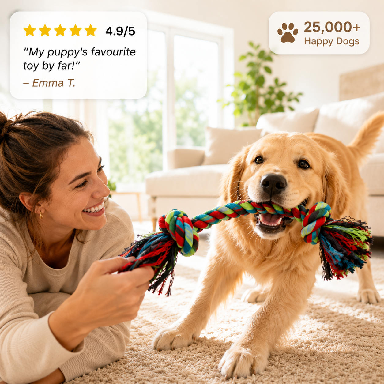 Cotton Dental Care Tool for Dogs Chew Play
