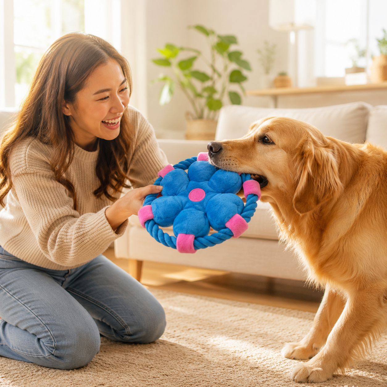 Plush Chew Toy for Dogs Interactive Fetch Soft