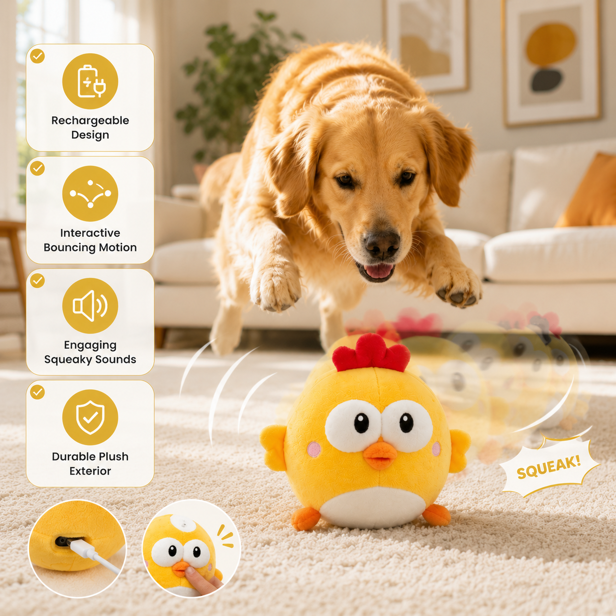 Plush Toy for Dogs Interactive Play Sparks Excitement