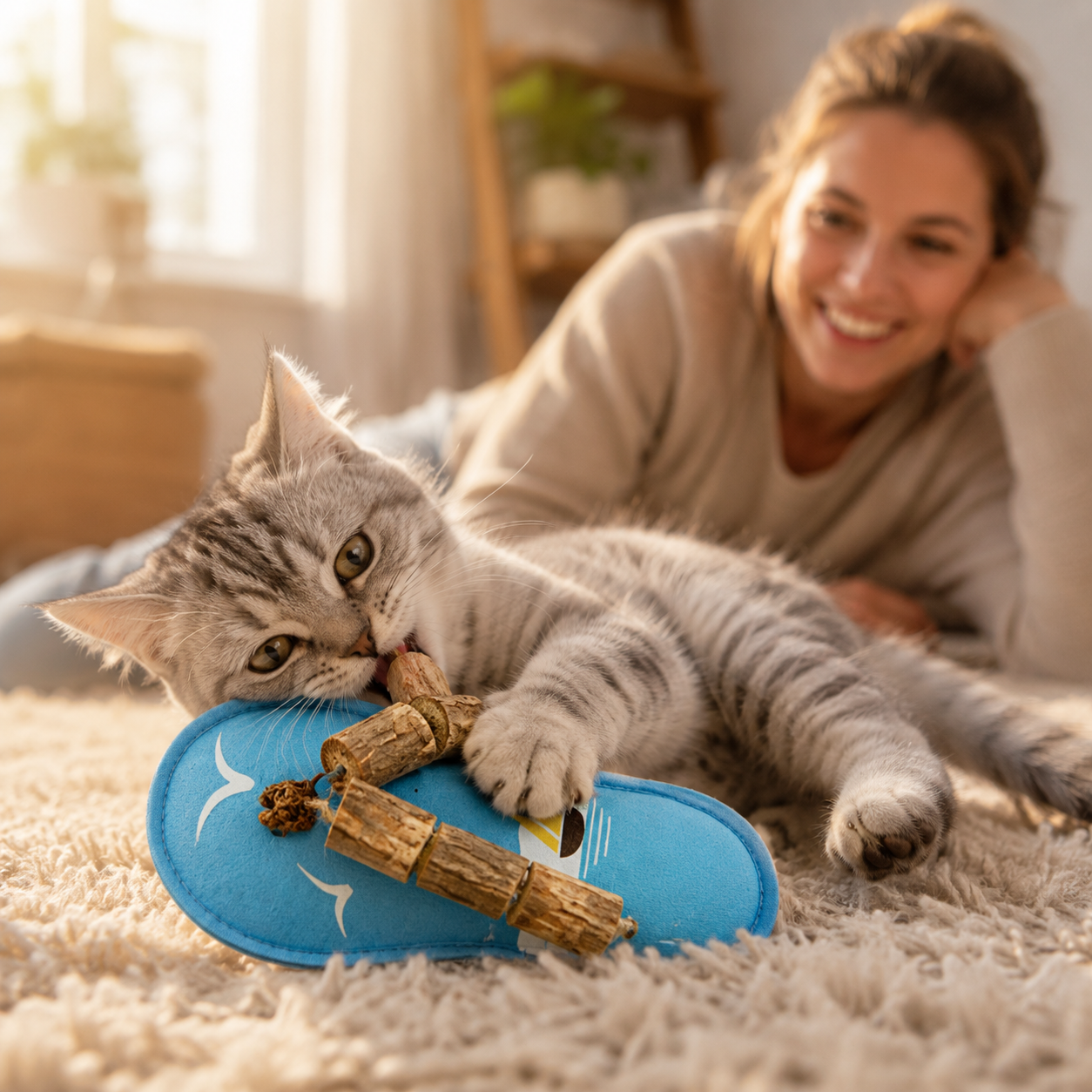 Dental Care Tool for Cats Entertained Naturally Supports