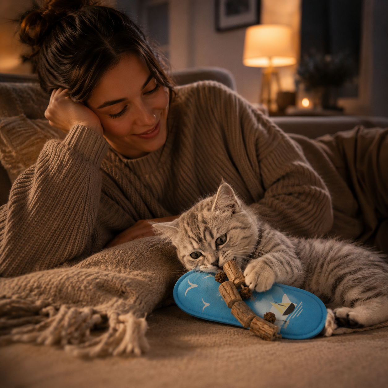 Dental Care Tool for Cats Entertained Naturally Supports