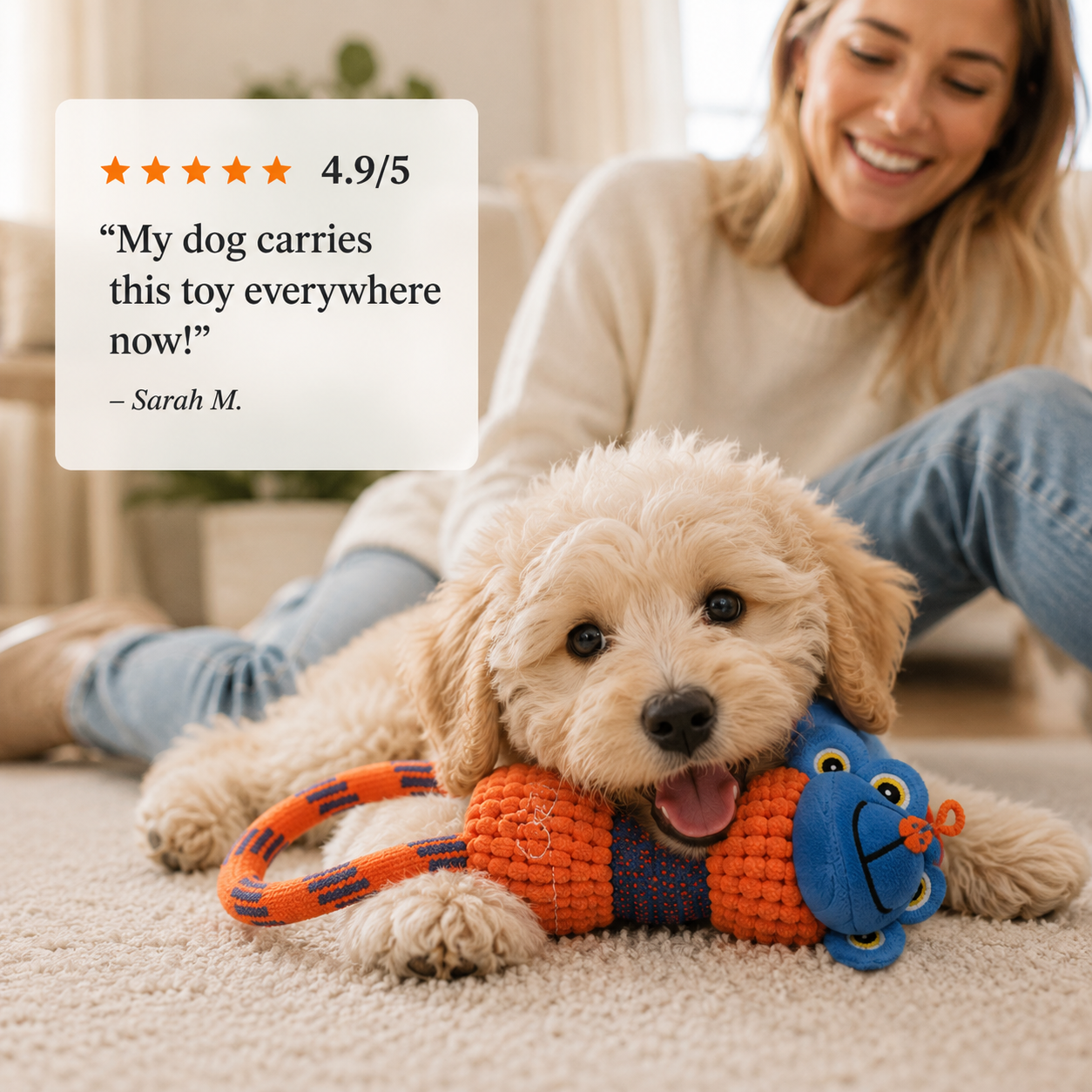 Dental Care Tool for Dogs Entertained Great Toss