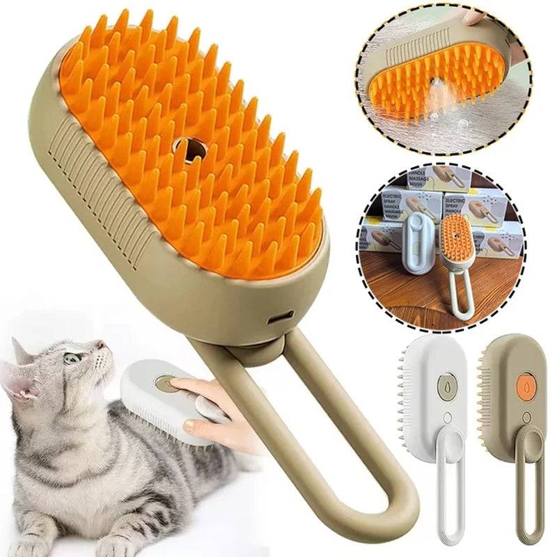 Massager for Cats Groomed Steam Brush Multifunctional 3-IN-1