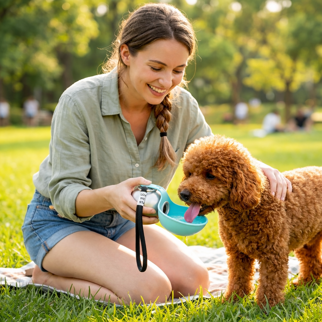 Water Fountain for Dogs Hydrated Anywhere Without Mess