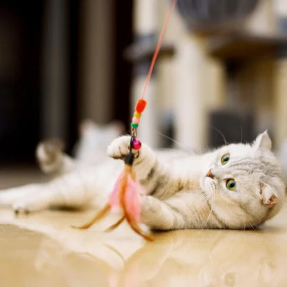 Interactive Engaging Wand Teaser for Cats Restless Feather