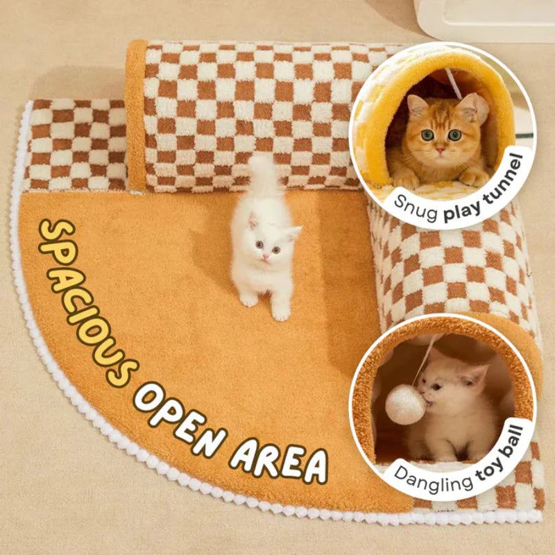 Cozy Memory Foam Bed for Cats Play Purr 2-IN-1
