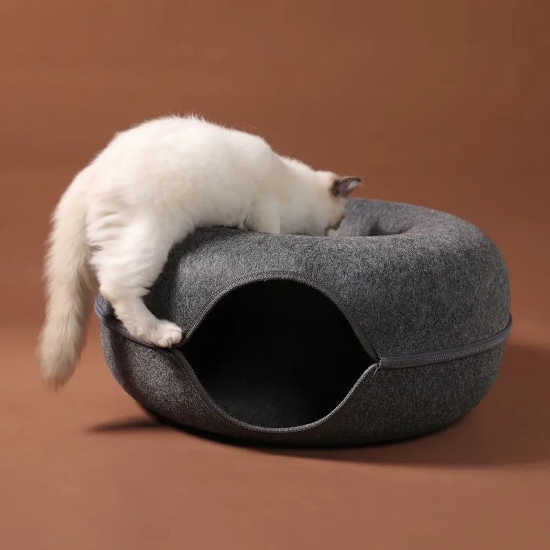 Cozy Interactive Plush Bed for Cats Hideaway Playground