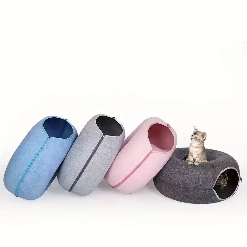Cozy Interactive Plush Bed for Cats Hideaway Playground