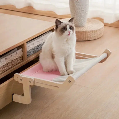 Comfortable Stylish Wooden Hammock for Cats Give Spot
