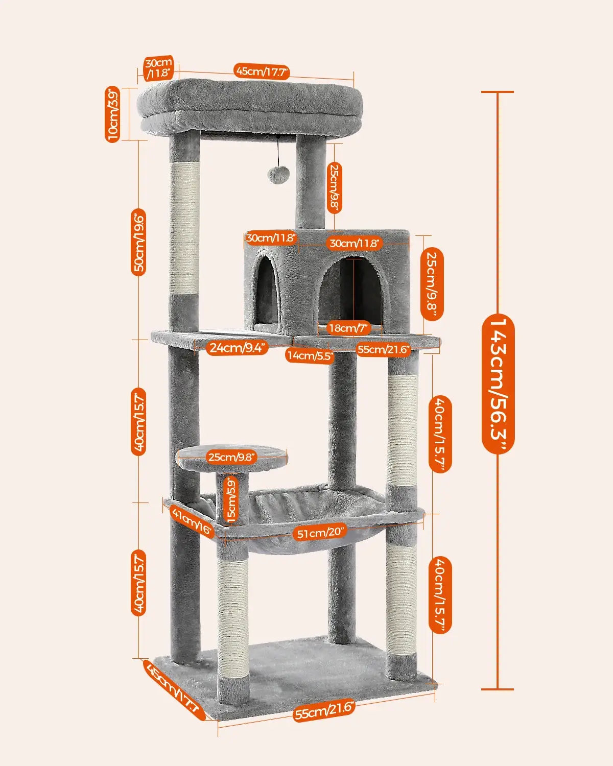Spacious Multi Sisal Scratching Post for Cats Give