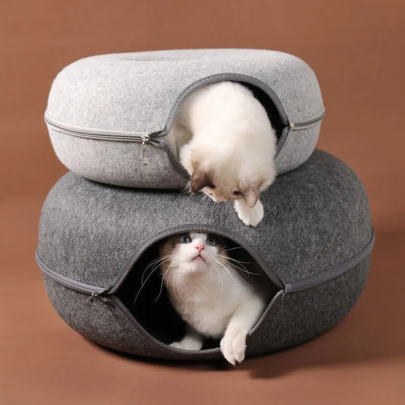 Cozy Interactive Plush Bed for Cats Hideaway Playground