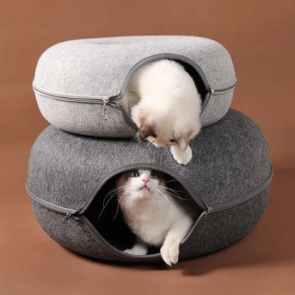Cozy Interactive Plush Bed for Cats Hideaway Playground
