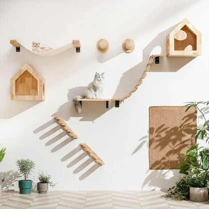 Wall Mounted Scratching Post for Cats Climbing Rewarding