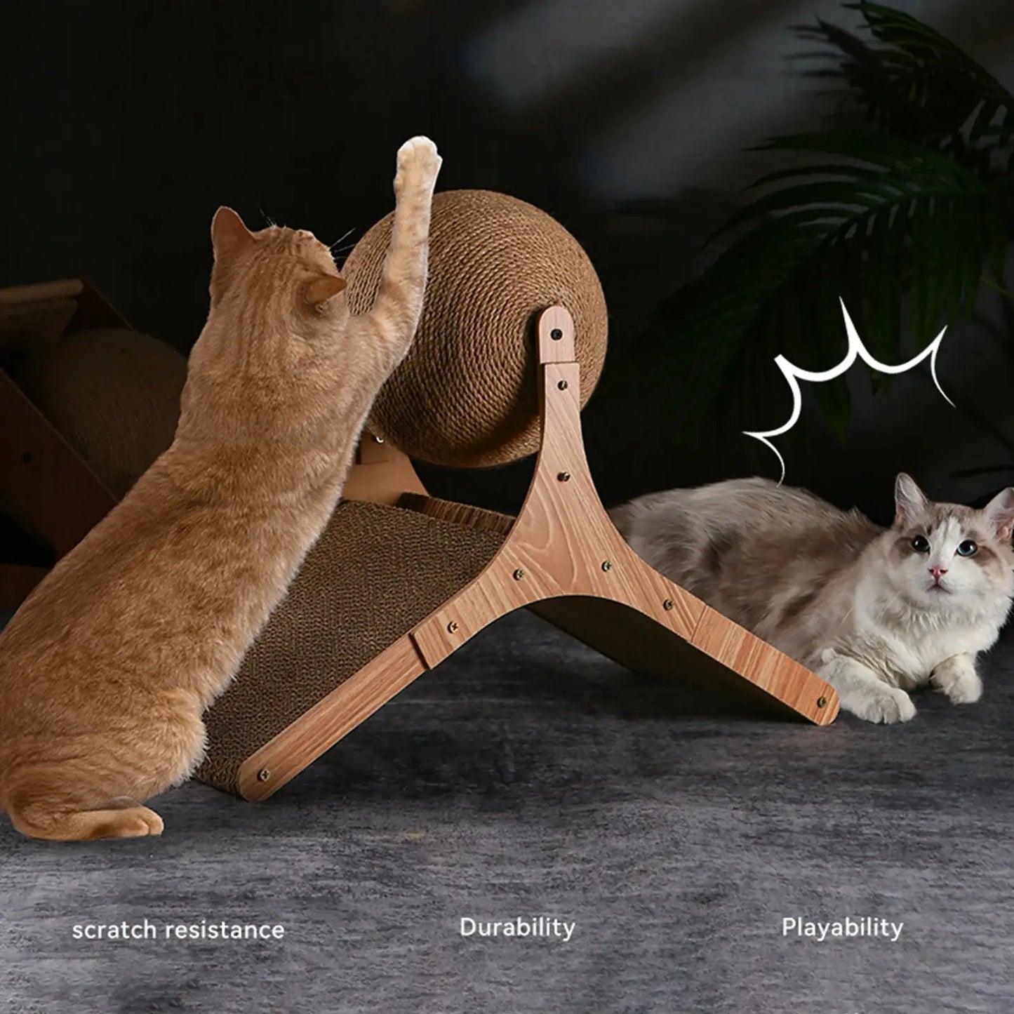 Interactive Resistant Sisal Scratching Post for Cats Protect