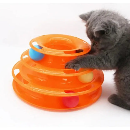 Interactive Ball Toy for Cats Entertained Layer Tower