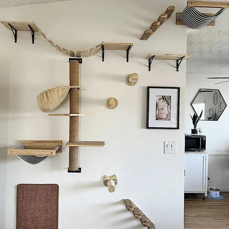 Wall Mounted Scratching Post for Cats Climbing Rewarding