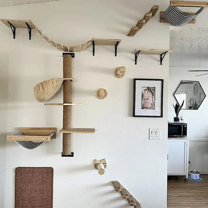 Wall Mounted Scratching Post for Cats Climbing Rewarding
