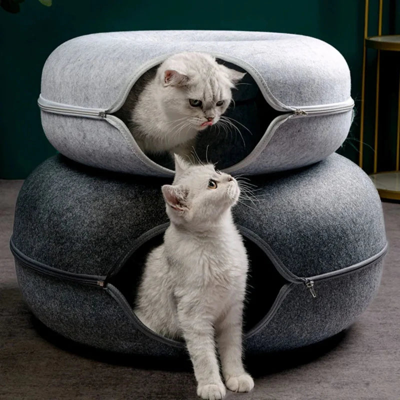 Cozy Interactive Plush Bed for Cats Hideaway Playground