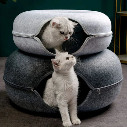 Cozy Interactive Plush Bed for Cats Hideaway Playground