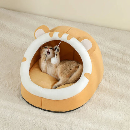 Warm Comfortable Plush Bed for Cats Cozy Cave