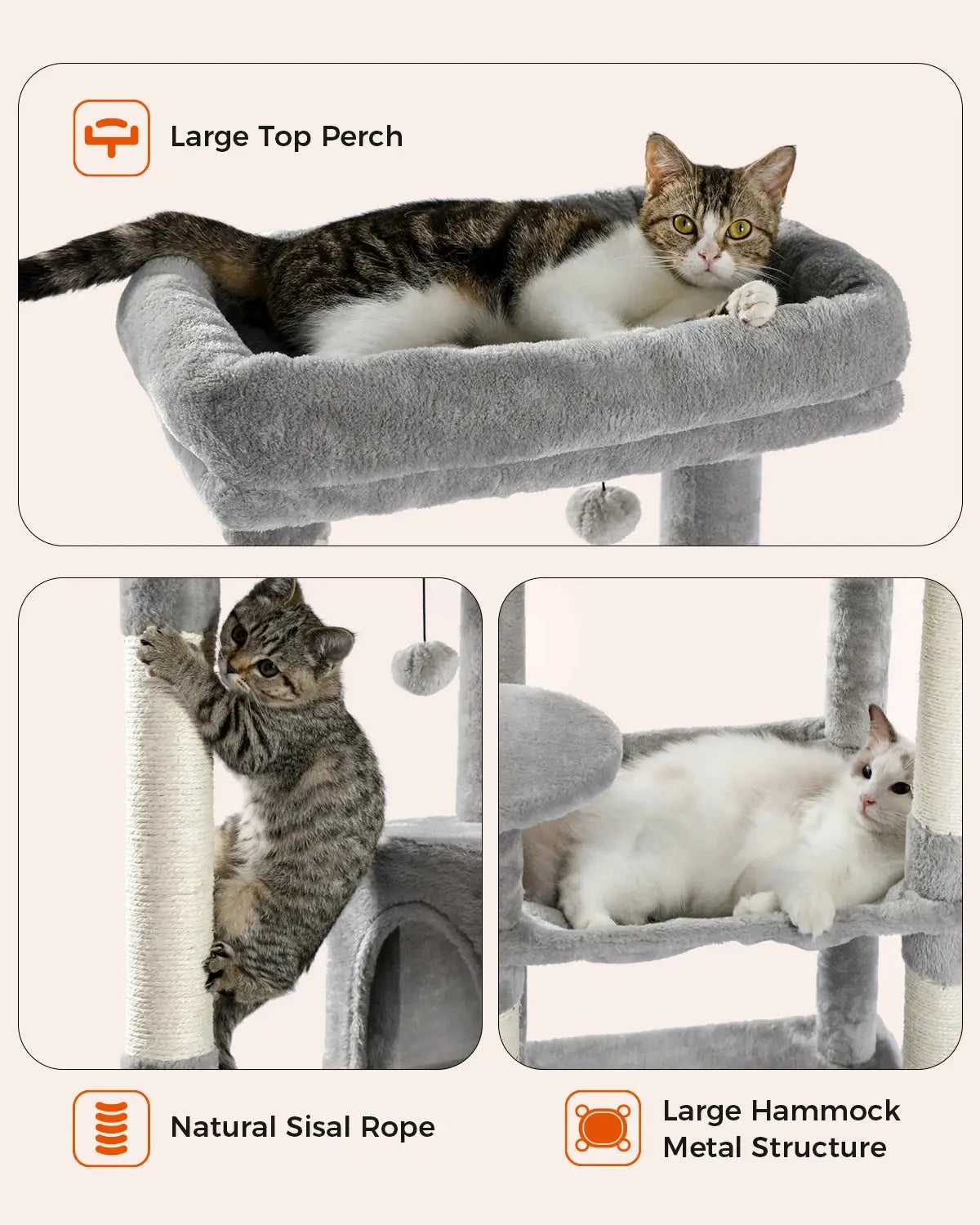 Spacious Multi Sisal Scratching Post for Cats Give