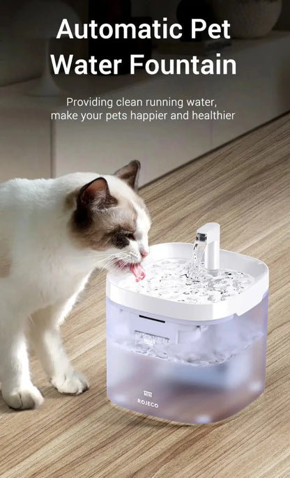 Transparent Smart Water Fountain for Cats Always Dehydrated 1.5L