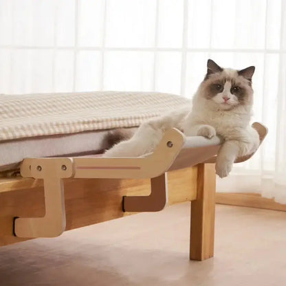 Comfortable Stylish Wooden Hammock for Cats Give Spot