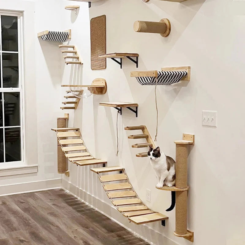 Wall Mounted Scratching Post for Cats Climbing Rewarding