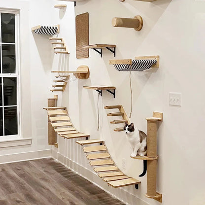 Wall Mounted Scratching Post for Cats Climbing Rewarding