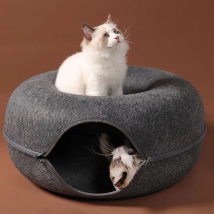 Cozy Interactive Plush Bed for Cats Hideaway Playground