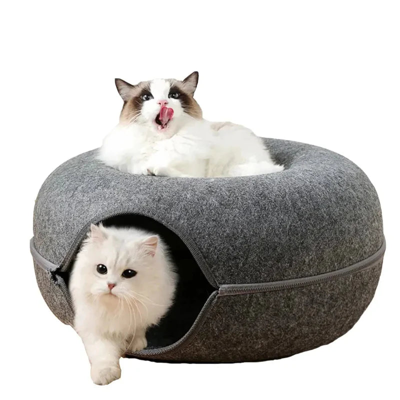 Cozy Interactive Plush Bed for Cats Hideaway Playground