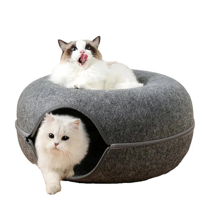 Cozy Interactive Plush Bed for Cats Hideaway Playground