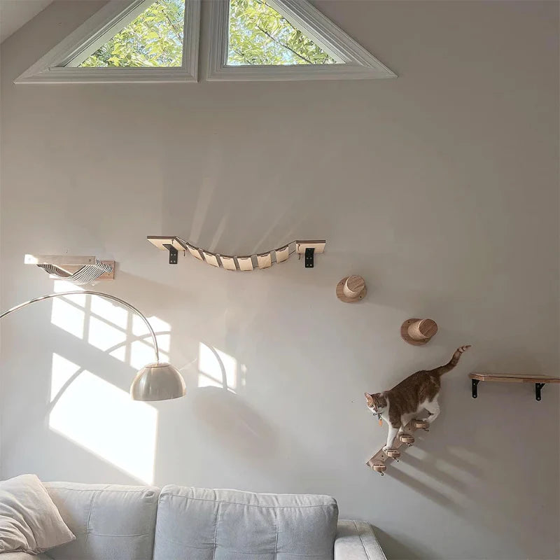 Wall Mounted Scratching Post for Cats Climbing Rewarding