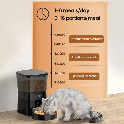 Automatic Stainless Steel Slow Feeder Bowl for Cats 2L