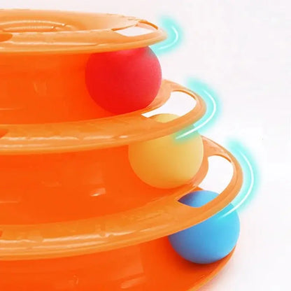 Interactive Ball Toy for Cats Entertained Layer Tower
