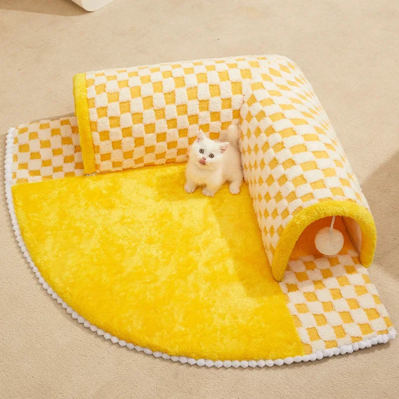 Cozy Memory Foam Bed for Cats Play Purr 2-IN-1