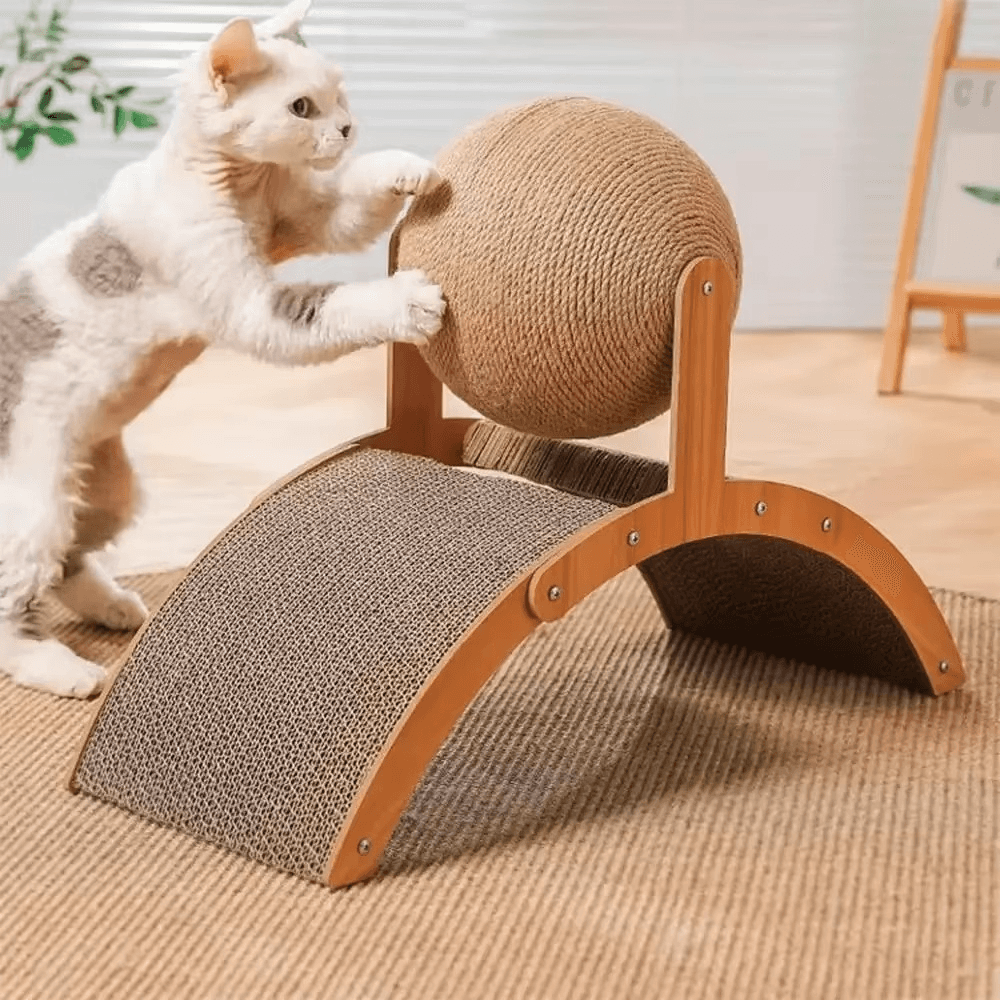 Interactive Resistant Sisal Scratching Post for Cats Protect
